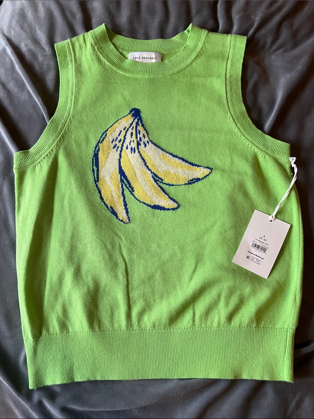 NWT Free Assembly Lime Banana Knit Tank